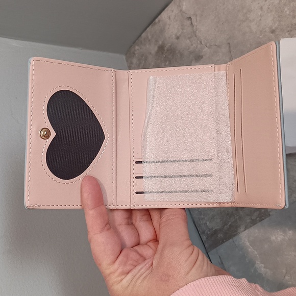 Womens Wallet ID Cardholder Money Compact Kawaii Flower Cute Blue - Picture 6 of 8